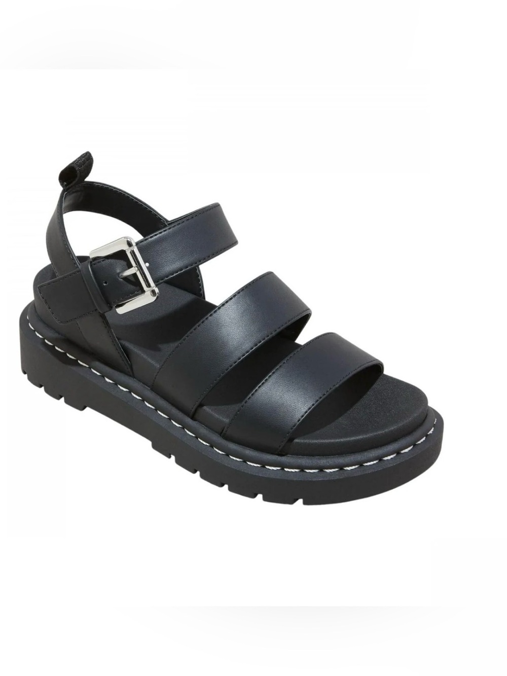 Wild Fable Black Strappy Lug-Sole Sandal